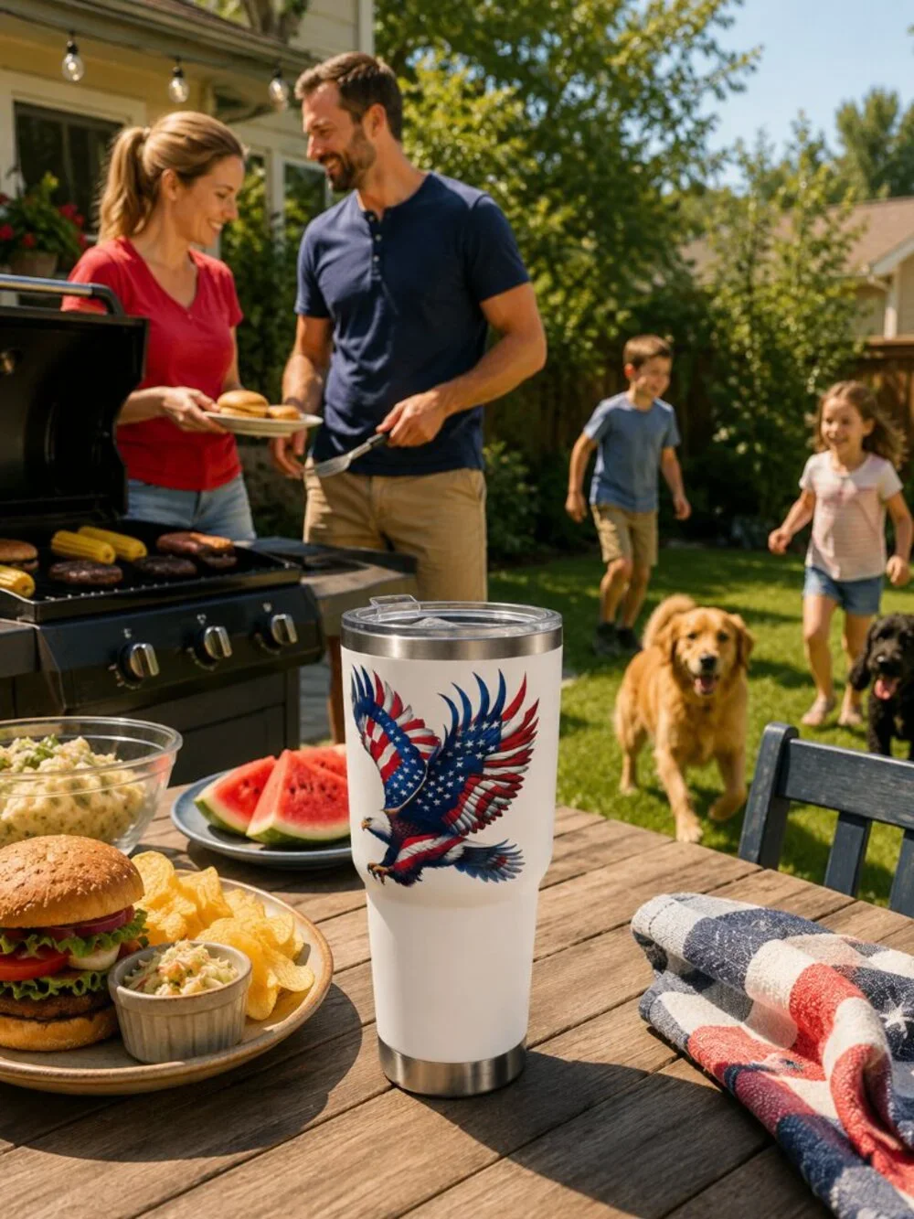 30 oz Patriotic Eagle Stainless Steel Tumbler/ Insulated Travel Mug